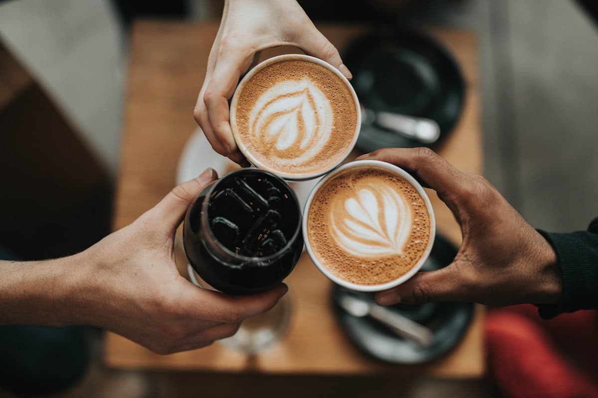Coffee with beautiful latte art
